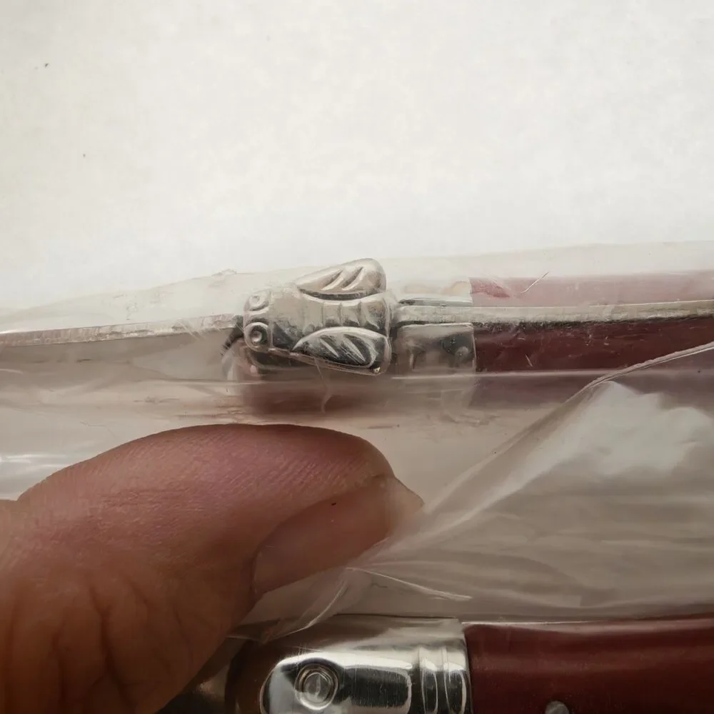 Jean Dubost Laguiole France Salad Servers Red Handle Inox Wood Box COA Serveware